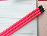 PENCIL OF SHAME pencils in hot pink ( 3 pencil set )