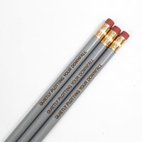 Quietly plotting your downfall pencils in gray ( 3 Pencil Set )