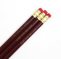 Study now, cry later personalized pencils in brown (3 pencil set)
