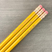 TODAY I CHOOSE VIOLENCE pencil set of 3 in mustard