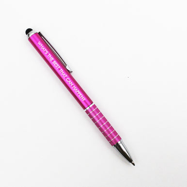 What's the best that can happen? left handed pen in pink(Pen with Smart Phone Stylus)