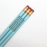 when in doubt, be kind personalized pencils in SILVER ( 3 Pencil Set )