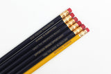Words to live by midnight blue and mustard (6 Pencil Set)