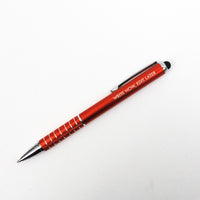 write now, edit later personalized pen in orange (Pen with Smart Phone Stylus)