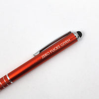 Zero fucks given stylus pen in orange